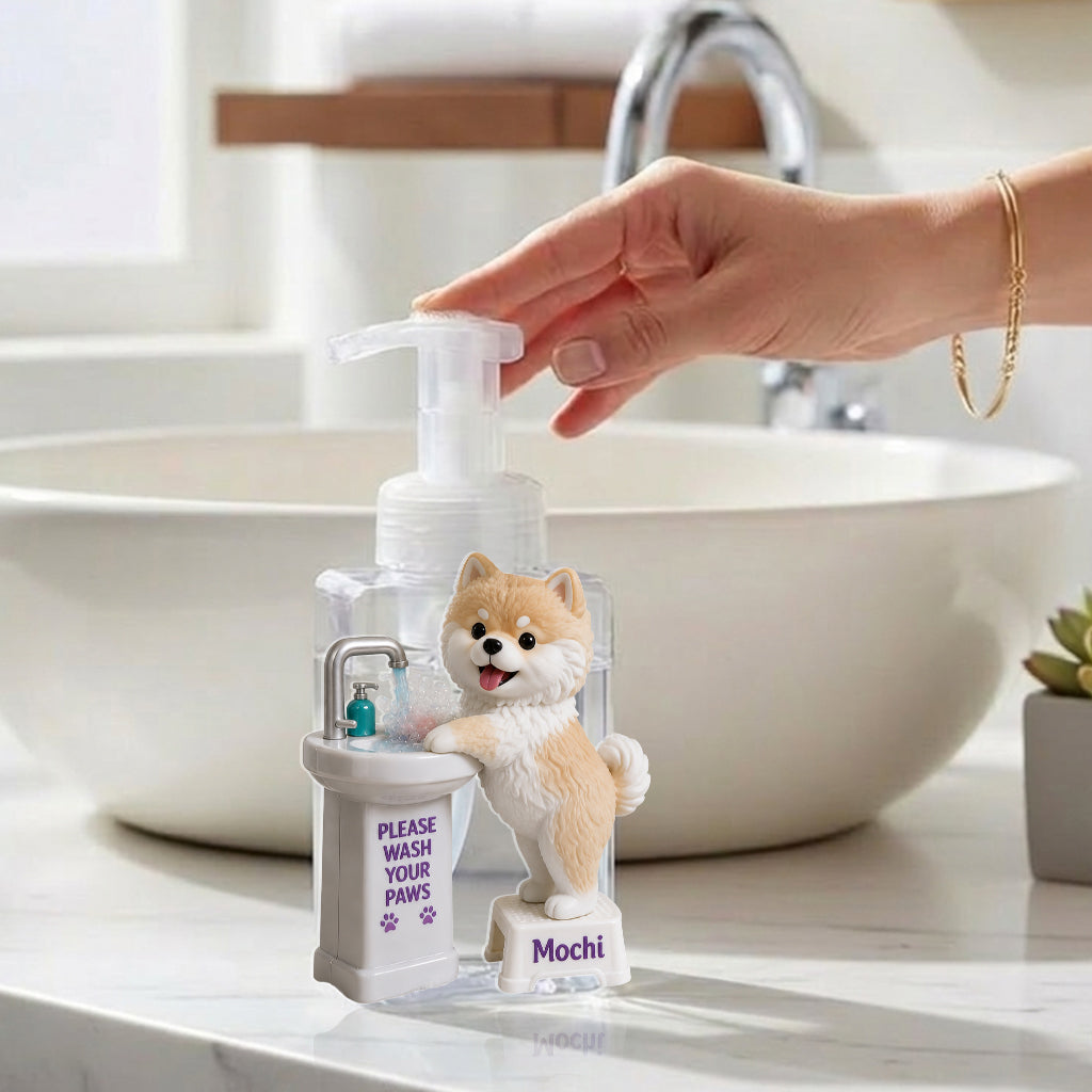 Veuillez laver vos pattes - Distributeur de pompe pour chien personnalisé