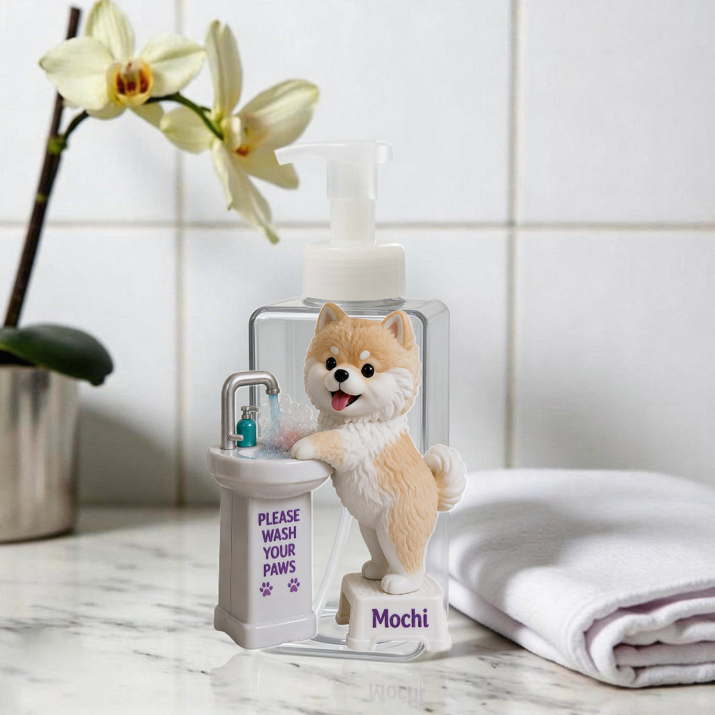 Veuillez laver vos pattes - Distributeur de pompe pour chien personnalisé