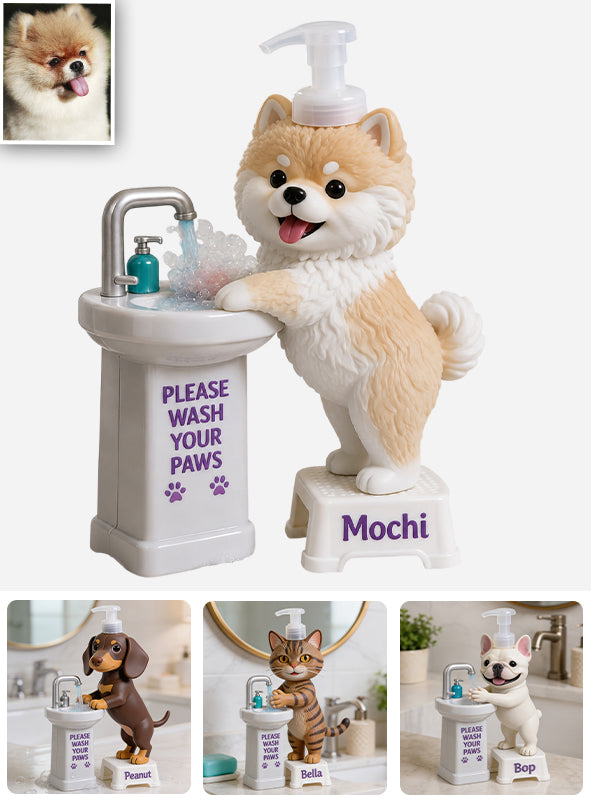 Veuillez laver vos pattes - Distributeur de pompe pour chien personnalisé