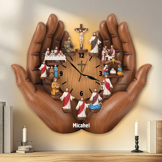 Je suis toujours avec toi - Horloge murale lumineuse LED chrétienne personnalisée