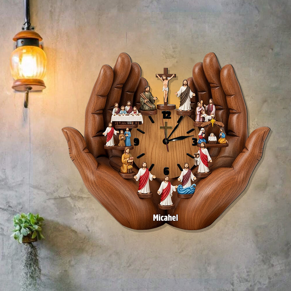 Je suis toujours avec toi - Horloge murale lumineuse LED chrétienne personnalisée