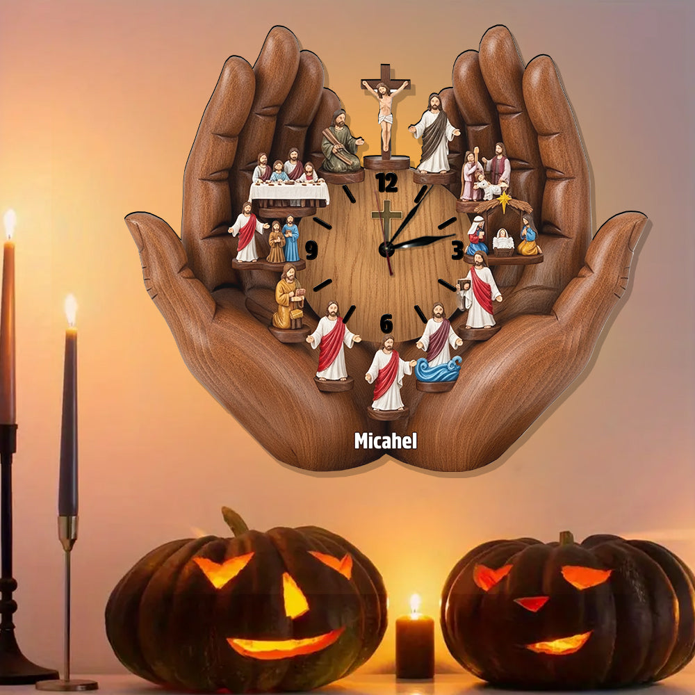 Je suis toujours avec toi - Horloge murale lumineuse LED chrétienne personnalisée