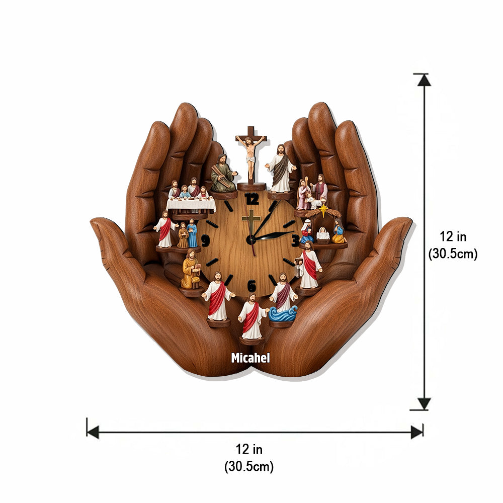 Je suis toujours avec toi - Horloge murale lumineuse LED chrétienne personnalisée