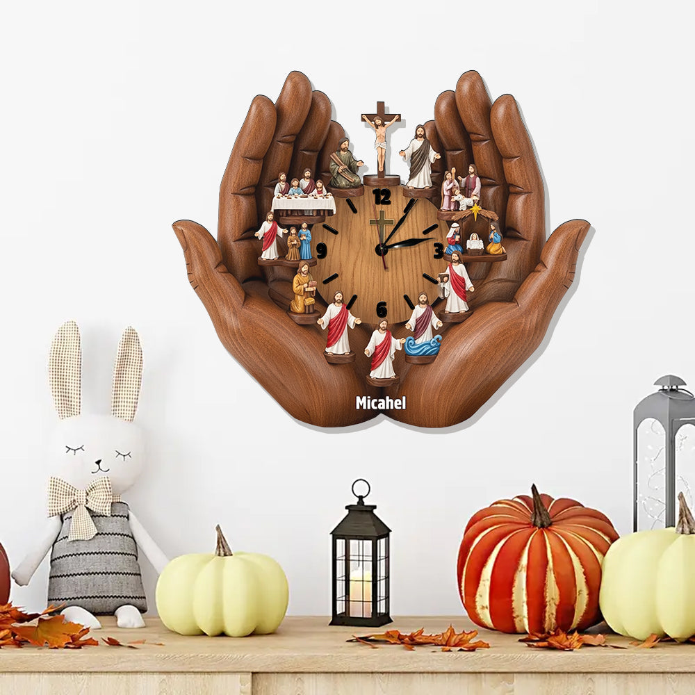 Je suis toujours avec toi - Horloge murale lumineuse LED chrétienne personnalisée