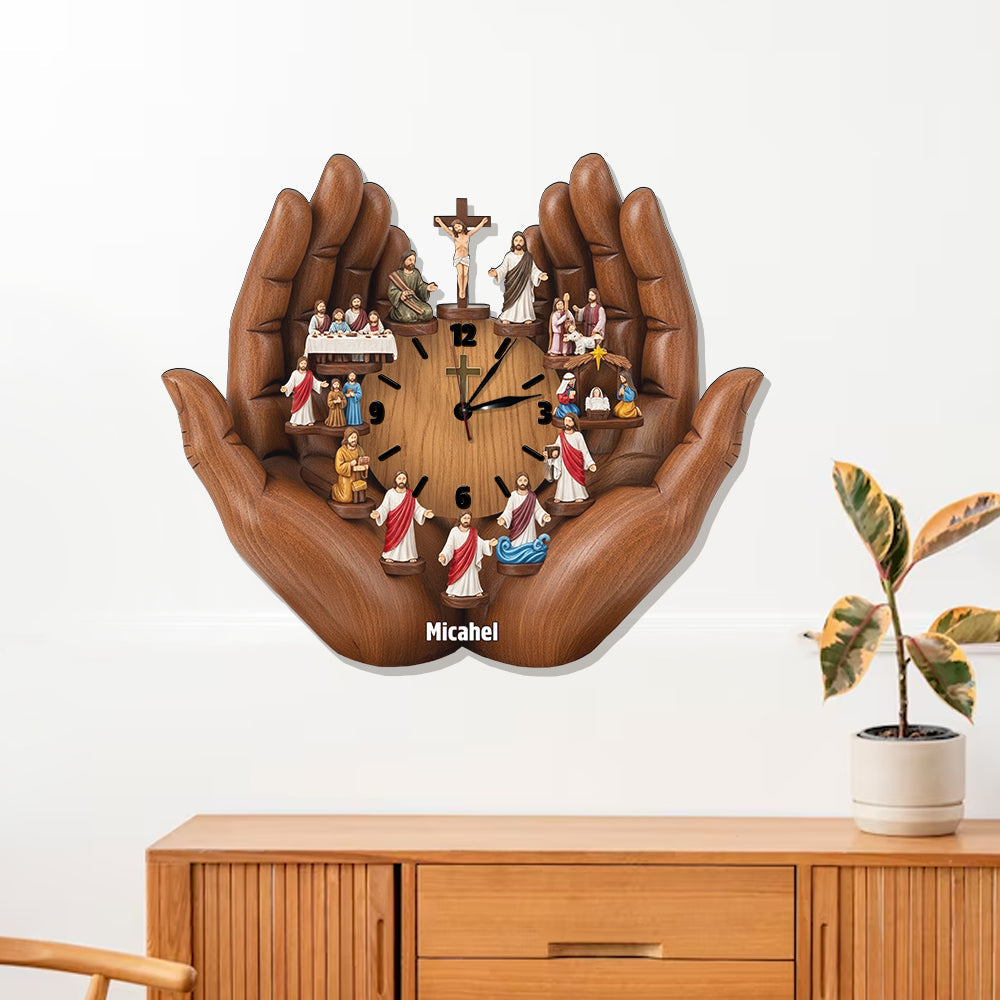 Je suis toujours avec toi - Horloge murale lumineuse LED chrétienne personnalisée