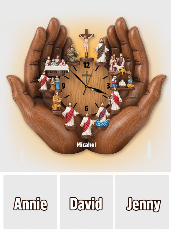 Je suis toujours avec toi - Horloge murale lumineuse LED chrétienne personnalisée