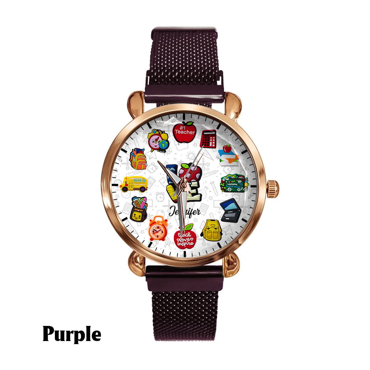 Montre personnalisée pour enseignantes passionnées - Montre-bracelet pour enseignantes