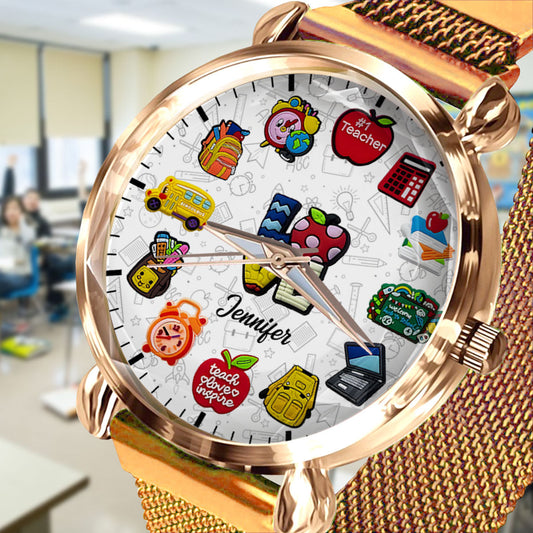 Montre personnalisée pour enseignantes passionnées - Montre-bracelet pour enseignantes
