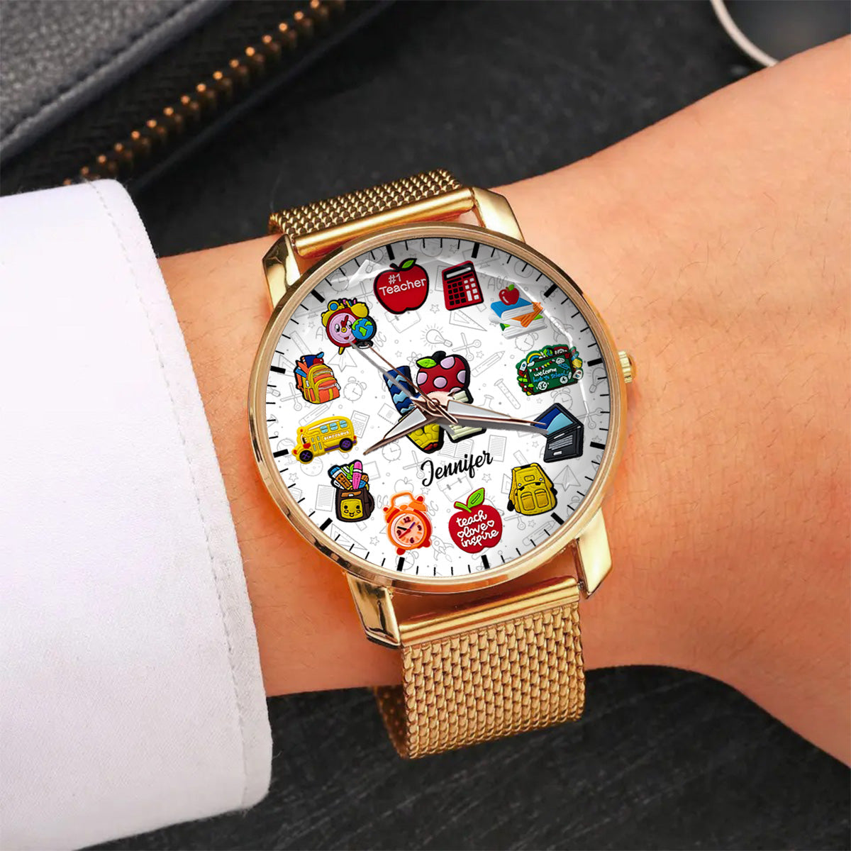 Montre personnalisée pour enseignantes passionnées - Montre-bracelet pour enseignantes