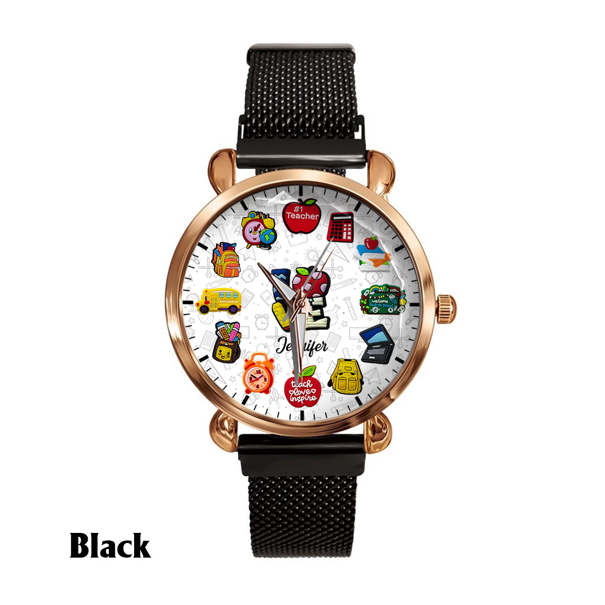 Montre personnalisée pour enseignantes passionnées - Montre-bracelet pour enseignantes