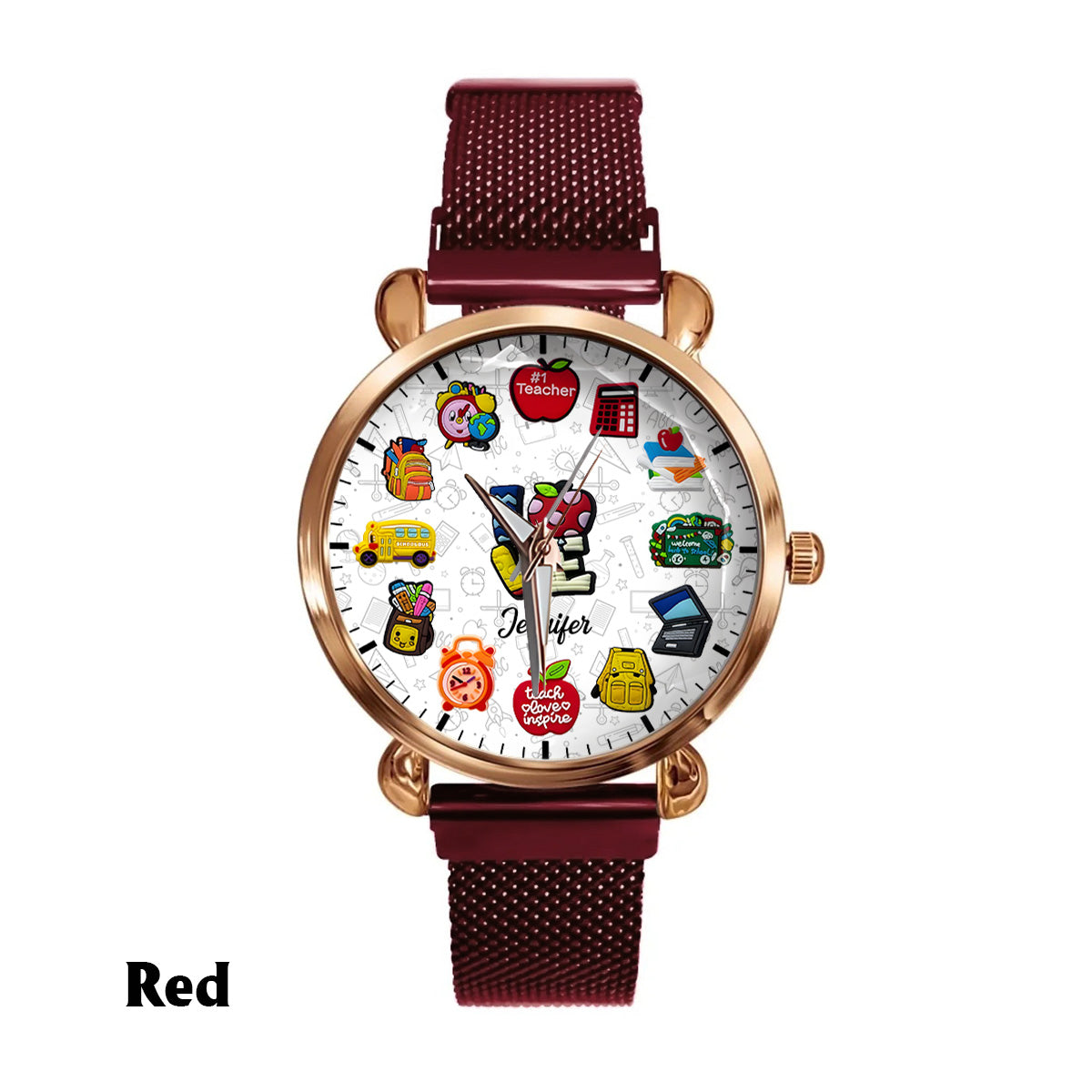 Montre personnalisée pour enseignantes passionnées - Montre-bracelet pour enseignantes