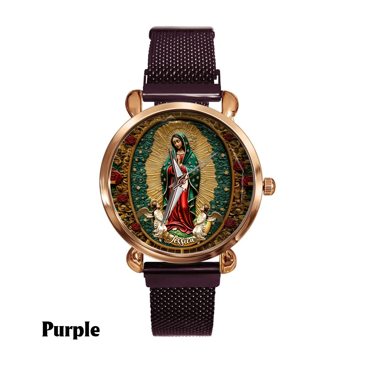 Our Lady Of Guadalupe - Personalized Christian Women Hand Watch