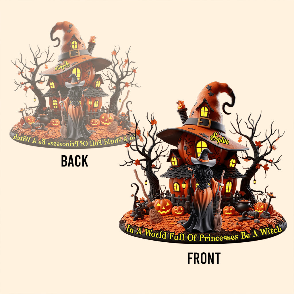 Belle Maison de Sorcière - Plaque acrylique personnalisée en forme de sorcière