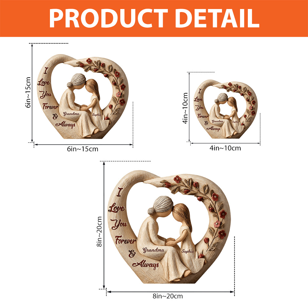 The Love Between Grandma And Granddaughter Is Forever - Personalized Kid Custom Shaped Acrylic Plaque