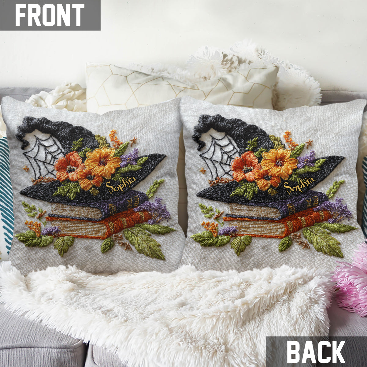 Chapeau de sorcière magnifique - Coussin décoratif personnalisé pour sorcière