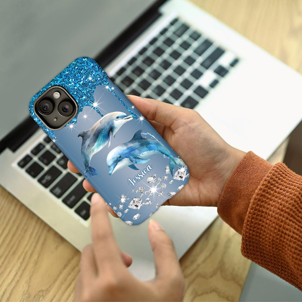 Beautiful Dolphins - Personalized Dolphin Full Print Phone Case