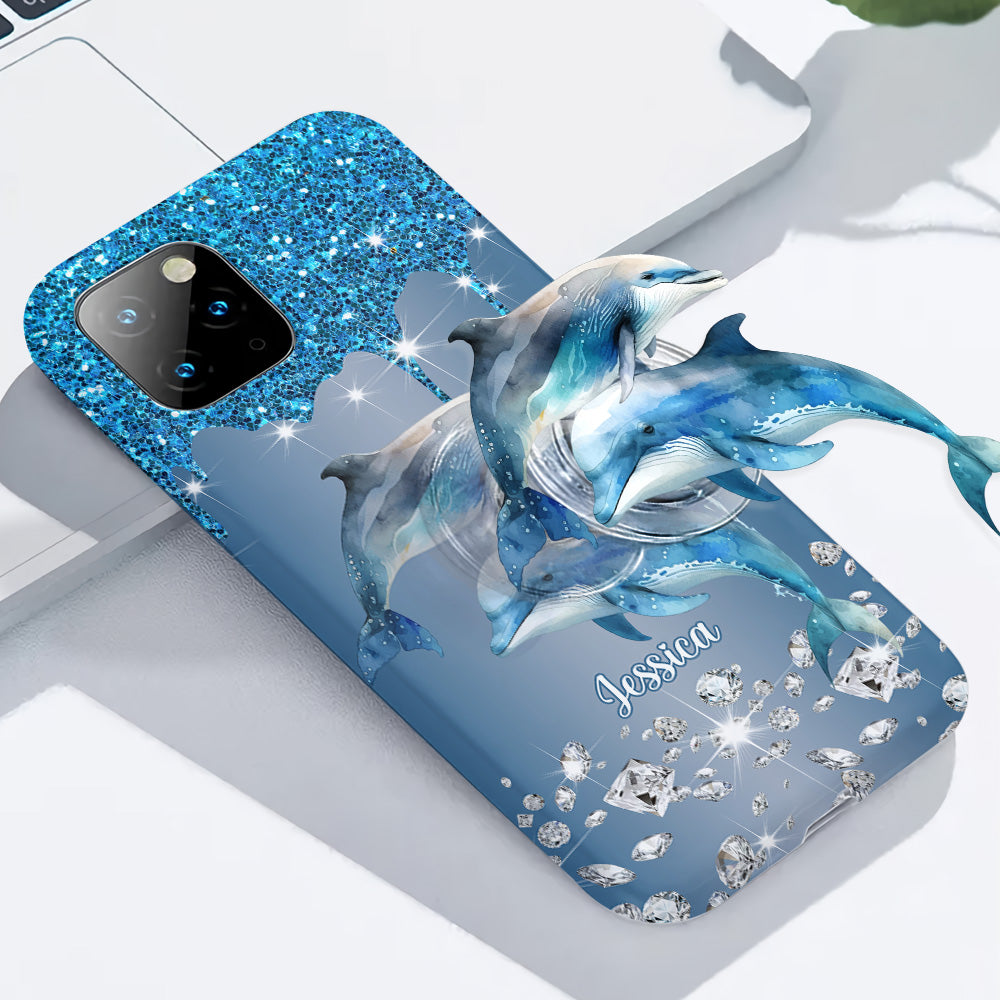 Beautiful Dolphins - Personalized Dolphin Full Print Phone Case