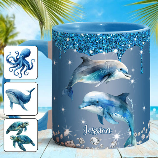 Magnifiques dauphins, tortues et baleines… - Mug personnalisé pour les amoureux de la mer