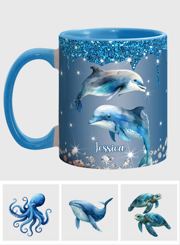 Magnifiques dauphins, tortues et baleines… - Mug personnalisé pour les amoureux de la mer