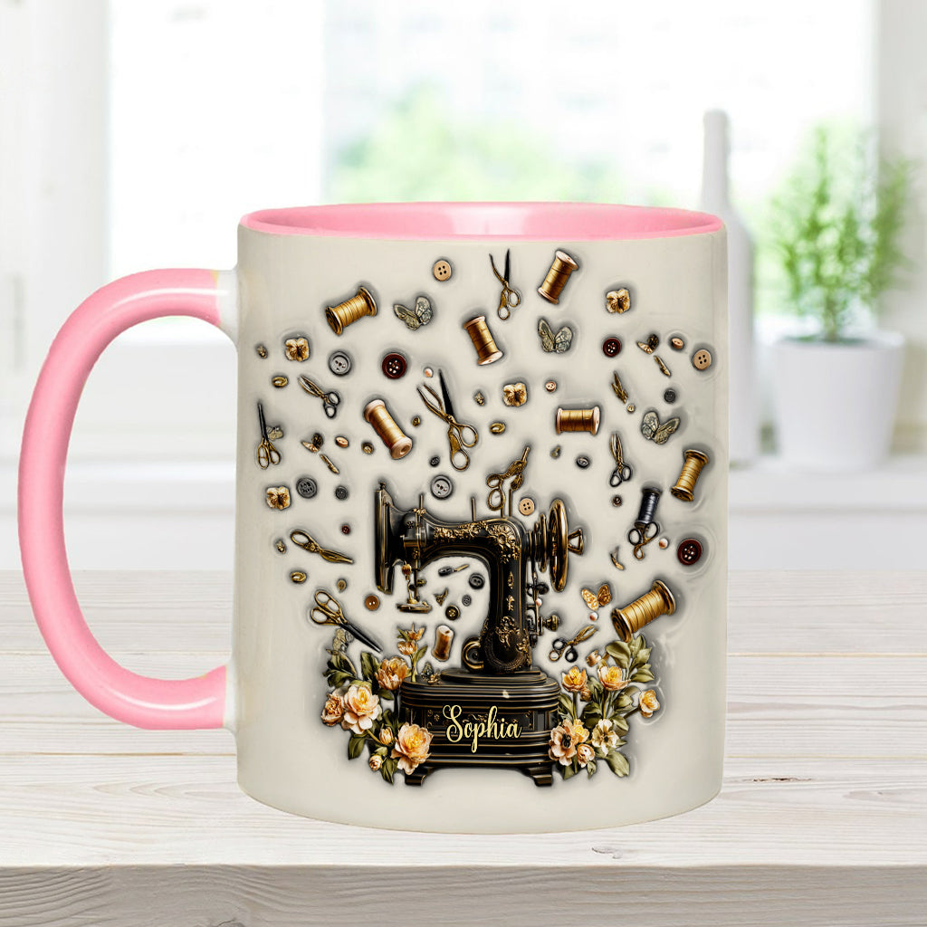 Sewing Is My Therapy - Personalized Sewing Accent Mug