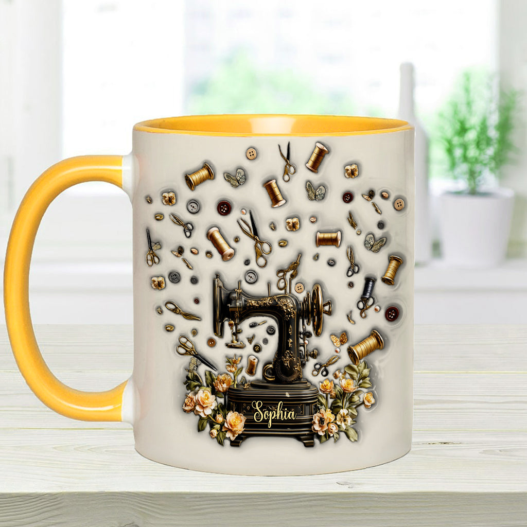 Sewing Is My Therapy - Personalized Sewing Accent Mug