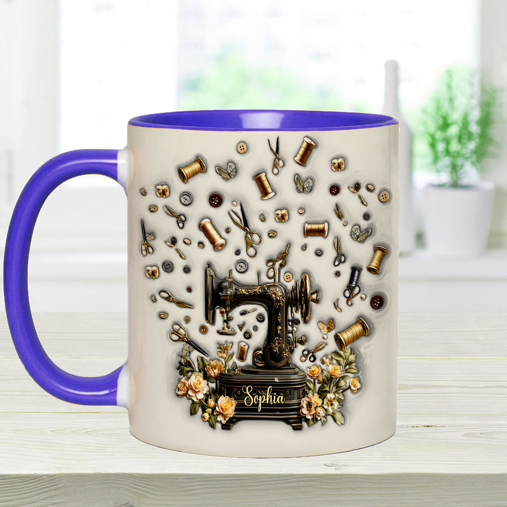 Sewing Is My Therapy - Personalized Sewing Accent Mug
