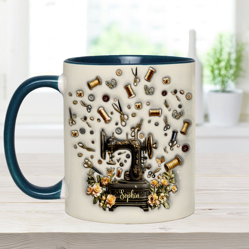 Sewing Is My Therapy - Personalized Sewing Accent Mug