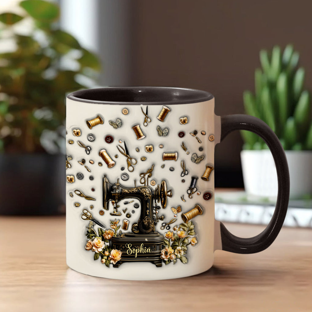 Sewing Is My Therapy - Personalized Sewing Accent Mug