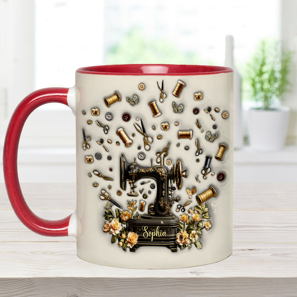 Sewing Is My Therapy - Personalized Sewing Accent Mug