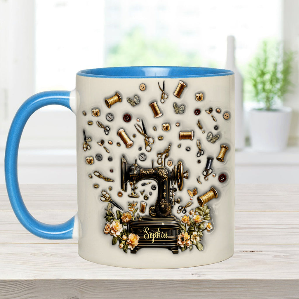 Sewing Is My Therapy - Personalized Sewing Accent Mug