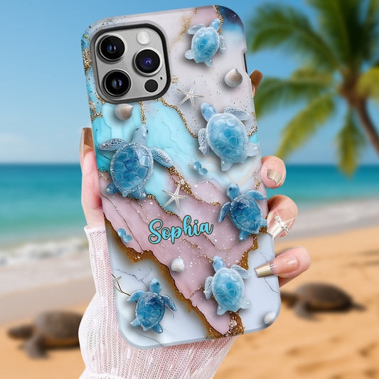 Coque de téléphone personnalisée avec motif tortue pour les amoureux des tortues
