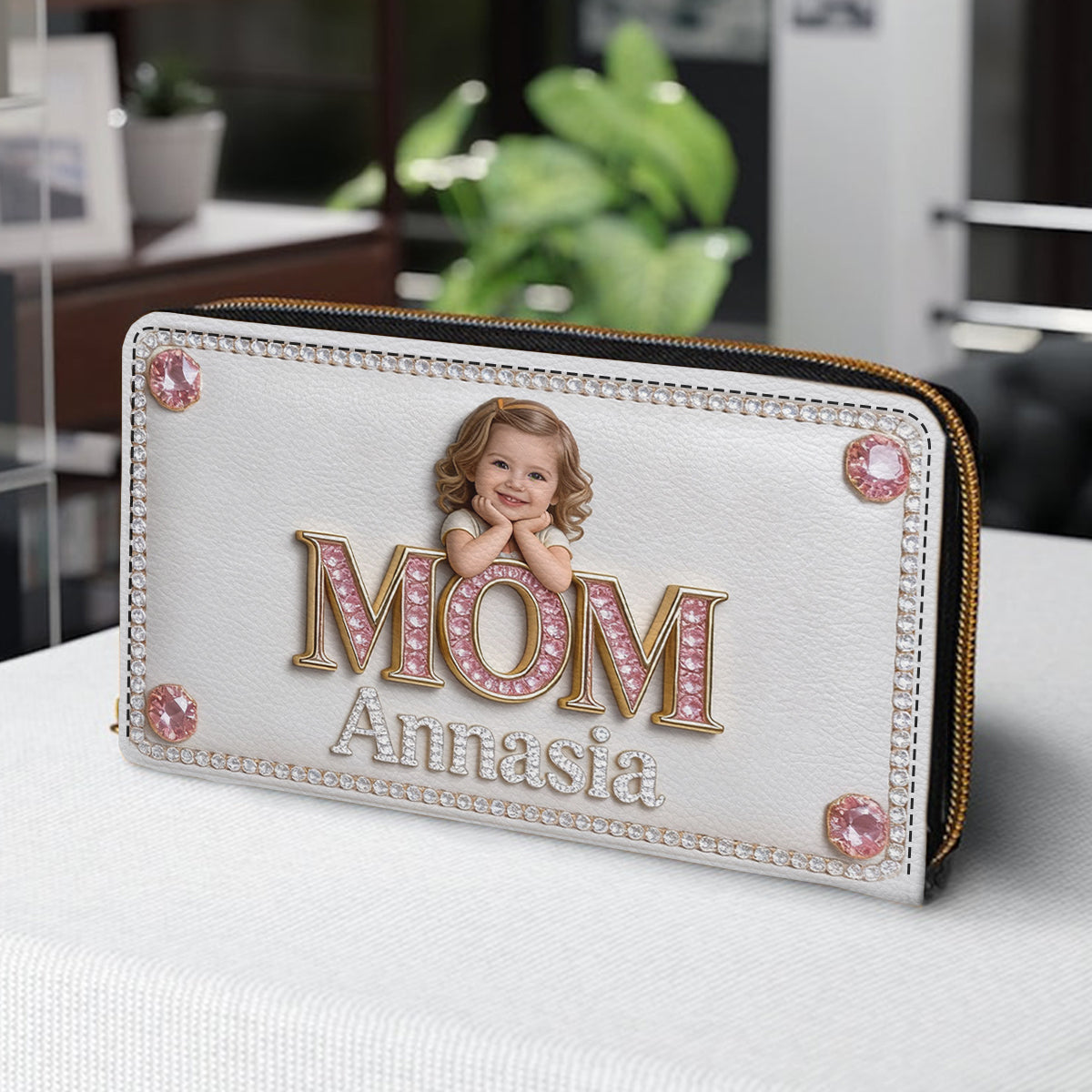 Cadeau de la fête des mères, personnalisé à partir de n'importe quelle photo - Portefeuille en cuir personnalisé pour mère