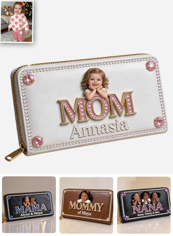 Cadeau de la fête des mères, personnalisé à partir de n'importe quelle photo - Portefeuille en cuir personnalisé pour mère