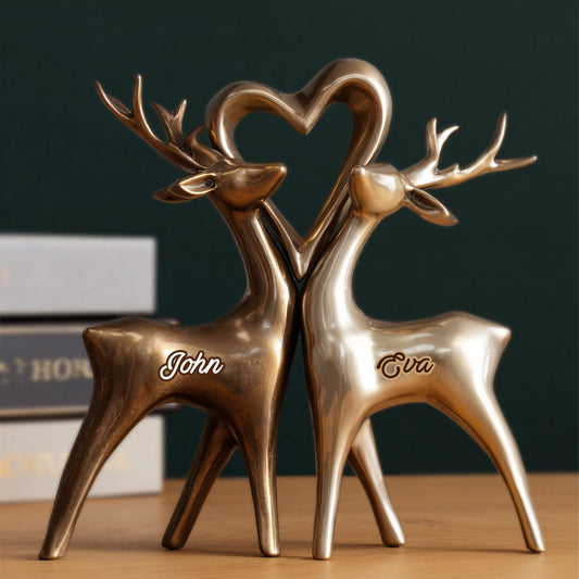 Cadeau d'anniversaire pour couple - Plaque en bois personnalisée avec motif cerf - Plaque en bois sur mesure - Motif cerf