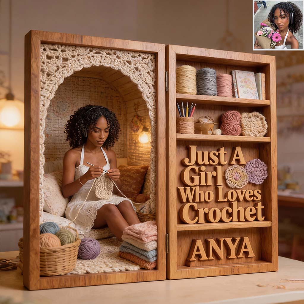 Just A Girl Who Loves Crocheting - Personalized Crocheting Acrylic Diptych