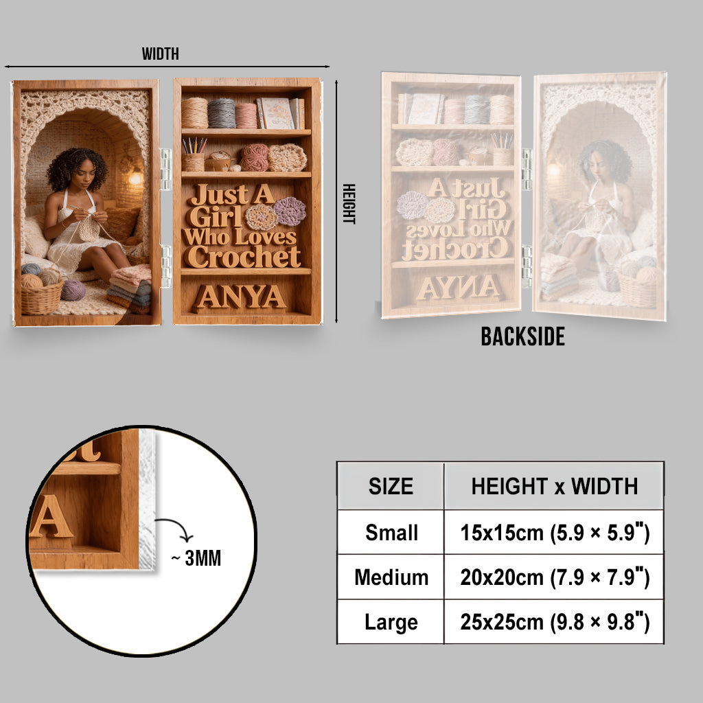 Just A Girl Who Loves Crocheting - Personalized Crocheting Acrylic Diptych