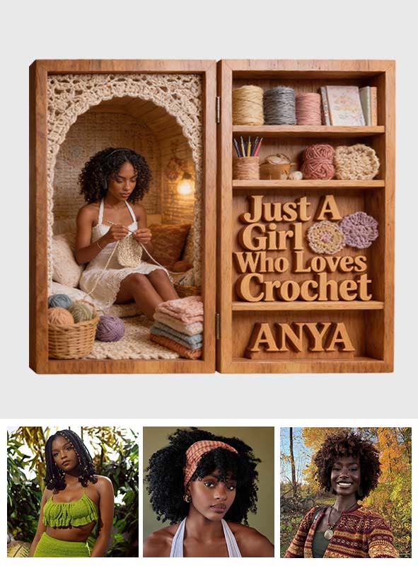 Just A Girl Who Loves Crocheting - Personalized Crocheting Acrylic Diptych