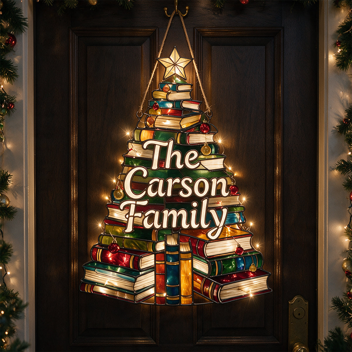 Book Christmas Tree - Personalized Book LED Light Acrylic Sign