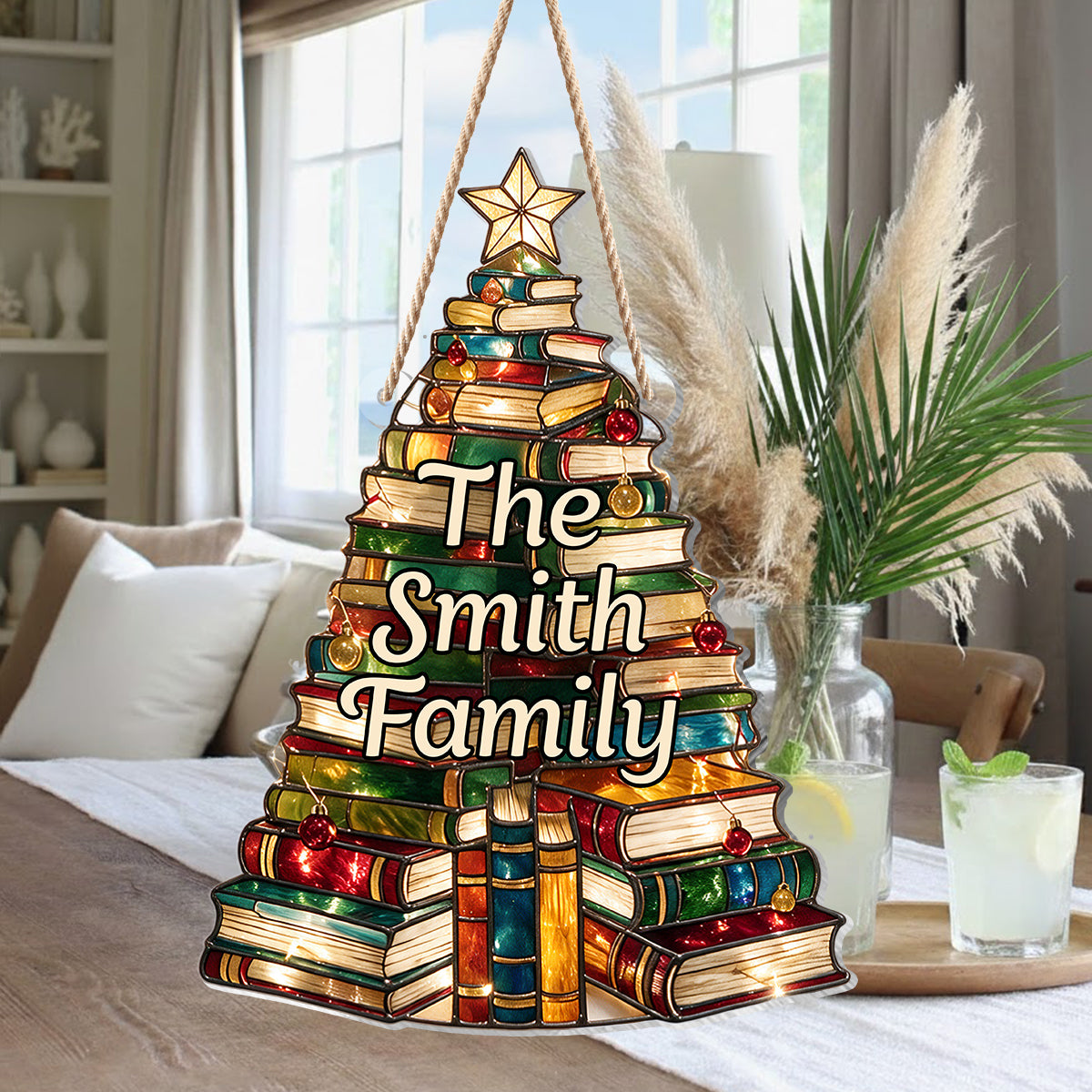 Book Christmas Tree - Personalized Book LED Light Acrylic Sign