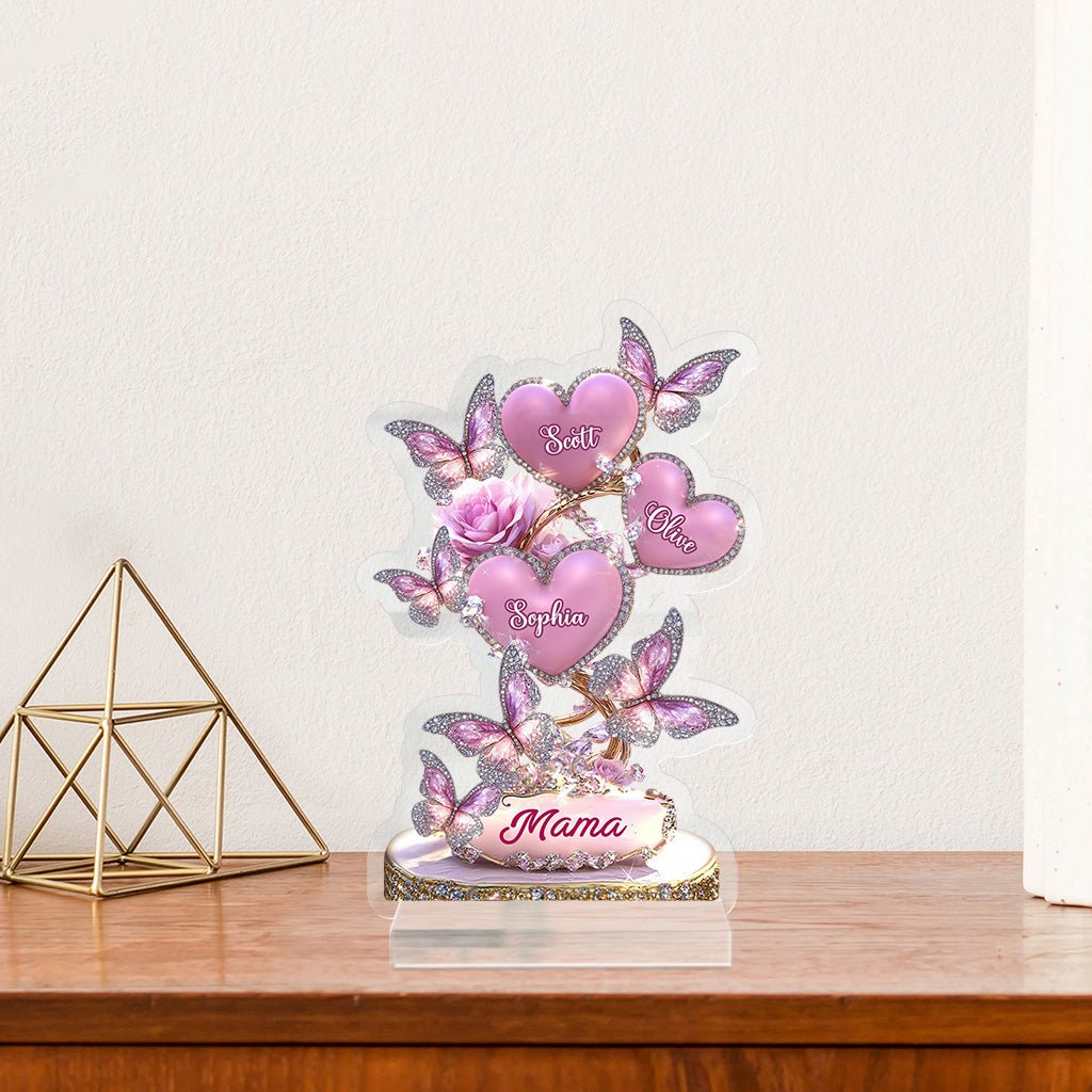 Cadeau pour maman ou grand-mère : Plaque acrylique personnalisée en forme de mère