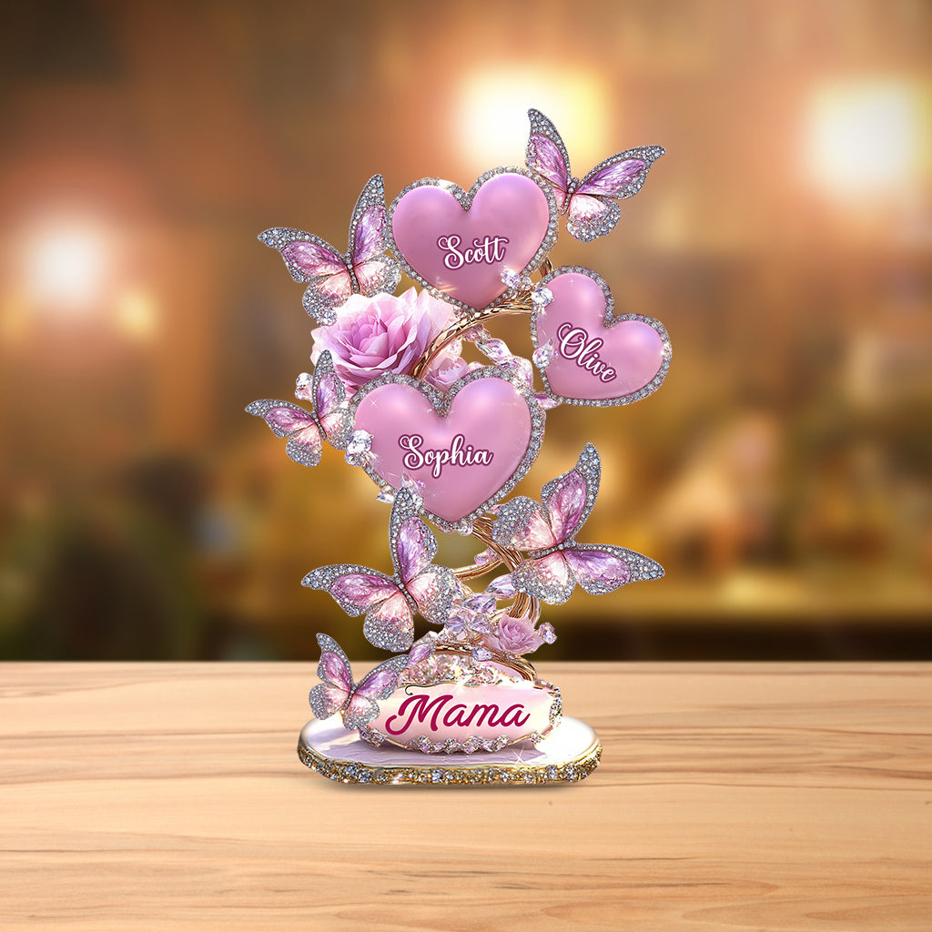 Cadeau pour maman ou grand-mère : Plaque acrylique personnalisée en forme de mère