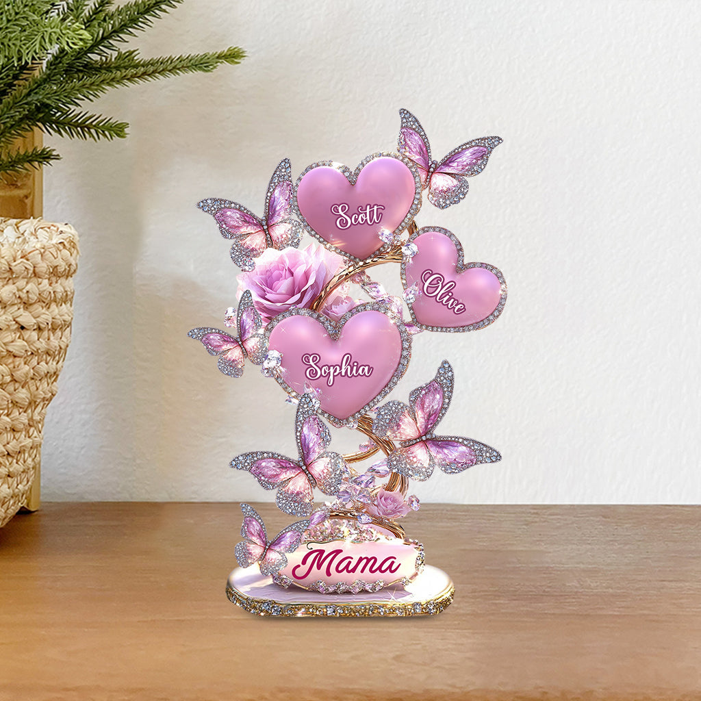 Cadeau pour maman ou grand-mère : Plaque acrylique personnalisée en forme de mère