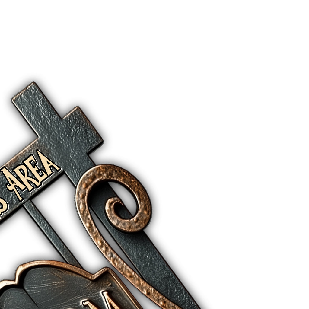 Parking à balais réservé aux sorcières - Panneau métallique personnalisé découpé à la forme d'une sorcière