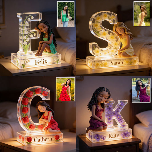 Love Yourself - Personalized Birth Month Flower Acrylic LED Night Light