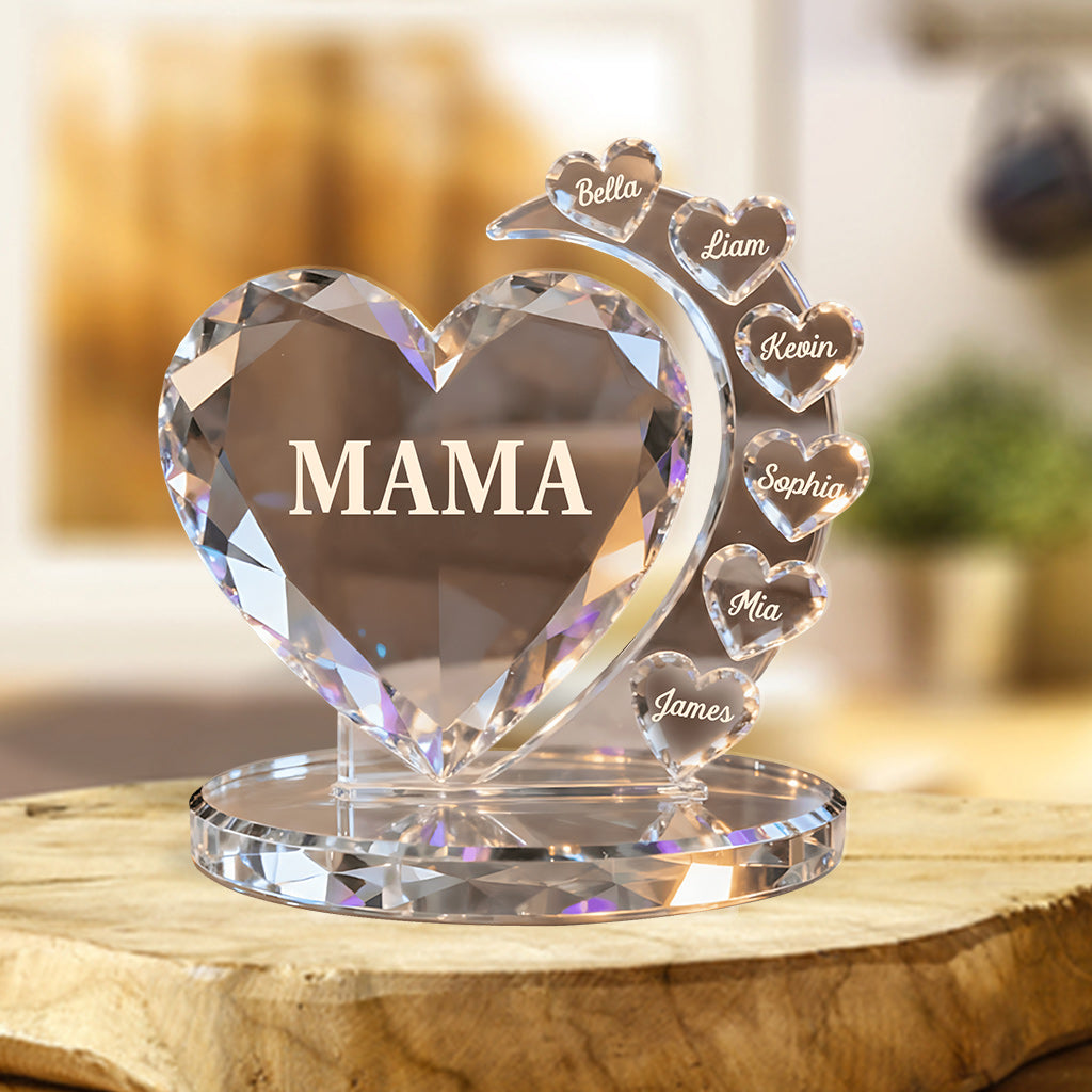 Meilleure maman du monde - Plaque acrylique personnalisée « Mère » en forme de carte de vœux