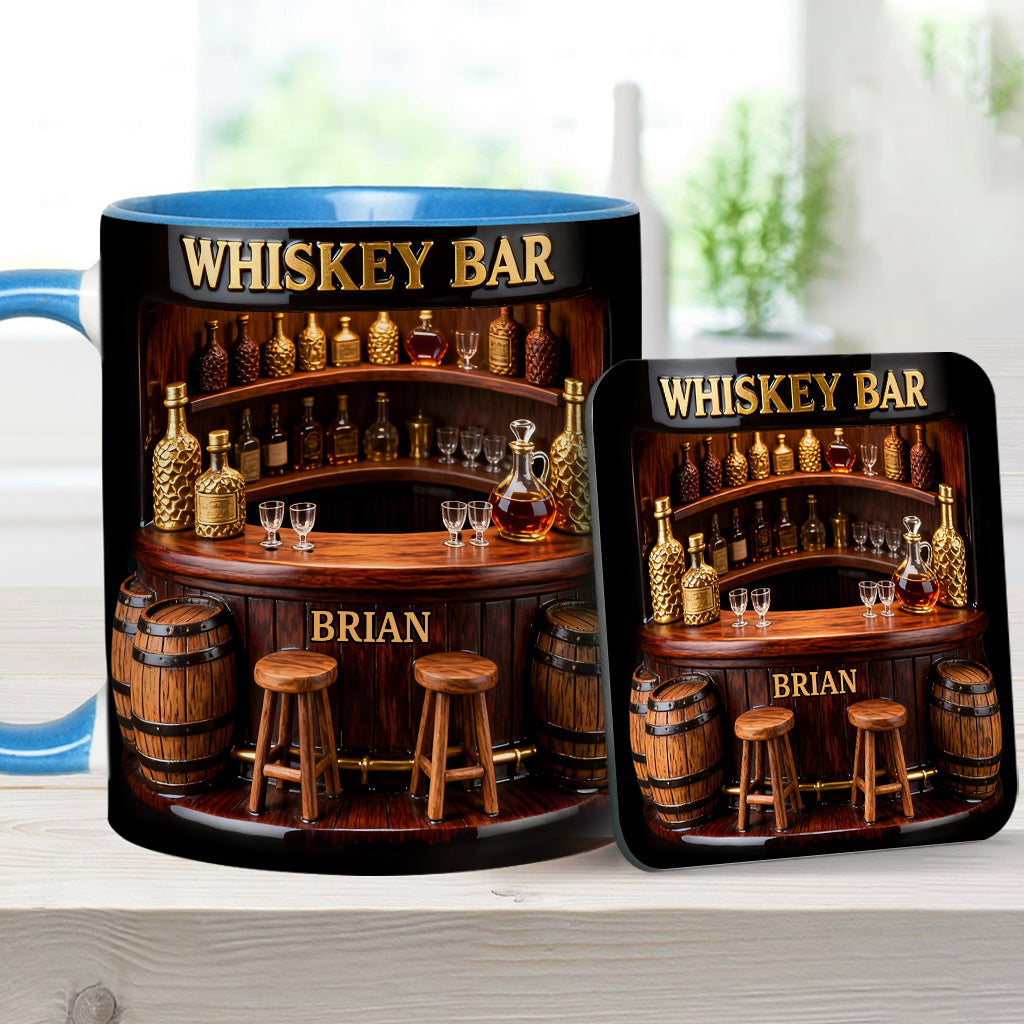 Bar à whisky - Mug et sous-verre personnalisés