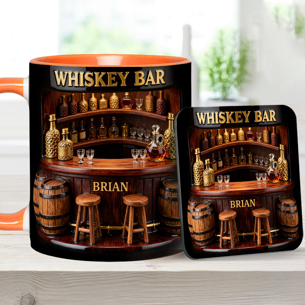 Bar à whisky - Mug et sous-verre personnalisés