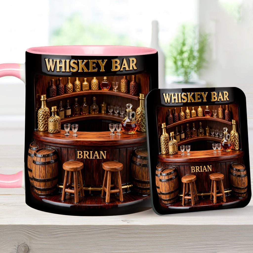 Bar à whisky - Mug et sous-verre personnalisés