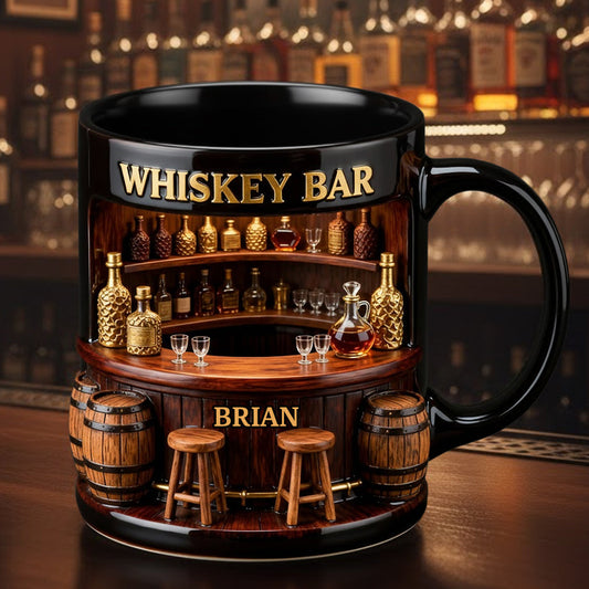 Bar à whisky - Mug et sous-verre personnalisés