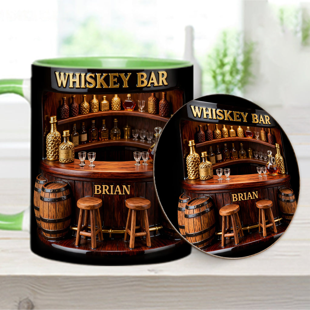 Bar à whisky - Mug et sous-verre personnalisés